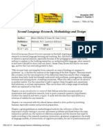 Second Language Research Method and Design