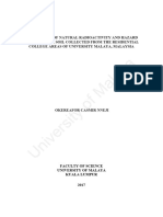 Evaluation of Natural Radioactivity and Hazard Indices in The Soil Collected From The Residential College Areas of University Malaya, Malaysia