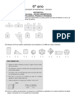 Atividade 6º Ano Sólidos Geométricos