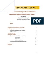 Sexualidad en Pacientes Ingresados en Instituciones Psiquiátricas - Algunos Aspectos Éticos y Legales