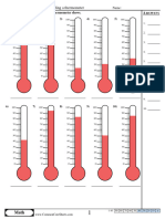 Reading A Thermometer: Answer Key