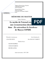 Le Mythe de L'eternel Retour Pour Une Reconstruction Identitaire Dans en Attendant Le Bonheur de Maryse CONDE