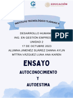 Ensayo - Autoconocimiento y Autoestima