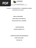 Actividad 3 - La Ciudadanía Digital y La Inmersión de Las Redes Sociales en El Aula
