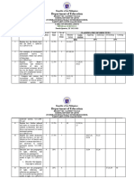 TABLE OF SPECIFICATIONS Phy Sci 4th