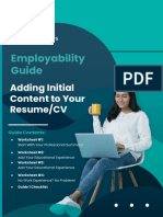 Employability Guide - Adding Initial Content To Your Resume - CV