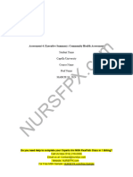 NURS FPX 5003 Assessment 4 Executive Summary - Community Health Assessment