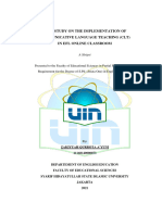 A Study On The Implementation of Communicative Language Teaching (CLT) in EFL Online Classroom