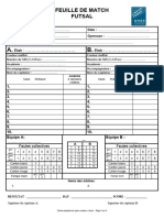 Futsal Feuille de Match