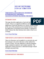 Application of Network Theorems To Ac Circuits