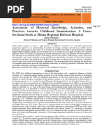 Assessment of Maternal Knowledge, Attitudes, and Practices Towards Childhood Immunisation A Cross - Sectional Study at Hoima Regional Referral Hospital