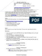 Draft Summative ASSESSMENT TASK L&L