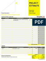 Project Estimate Template