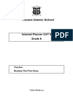 Grade 6 Islamiat Planner CAt III