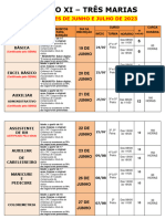 Calendario Junho e Julho 2023