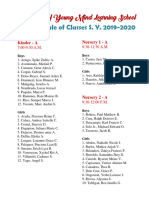 Class Schedule New Sy 2019-2020