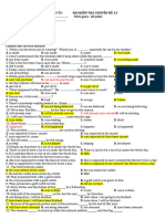 ĐỀ KIỂM TRA CHUYÊN ĐỀ 13- PASSIVE VOICE