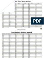 Calendario 2024 Semestral