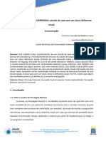 PERCEPÇÃO MUSICAL E HARMONIA: Estudo de Caso Com Um Aluno Deficiente Visual.