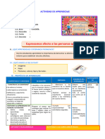 D1 A2 SESION TUT. Expresamos Afecto A Las Personas Que Queremos