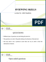 Lecture 2 INTERVIEWING SKILLS