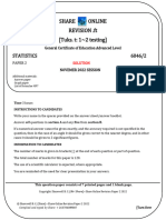 2022 - Ms p2 - (A'level - Statistics) - MR Share and Tuks. (t.1 2 Testing) - 1