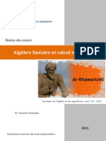 Notes de Cours Algèbre Lineaire Et Calcul Matriciel-Bentaleb-2021