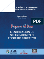 Programa Identificación Nec. Contexto Educativo