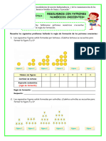 Ficha Matemática - Patrones Numéricos Crecientes.