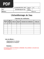 Procédure - Echantillonnage de L'eau