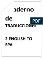 Cuaderno de TRADUCCIONES ENGL TO SPA