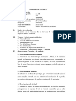 Informe Psicologico para Una Alumna de Secundaria