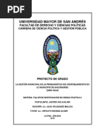 Universidad Mayor de San Andrés: Facultad de Derecho Y Ciencias Políticas