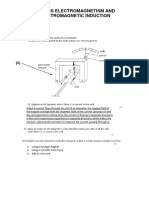 Electromagnetism and Electromagnetic Induction Past Papers PDF