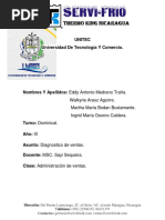 Tarea #3, Examen I Parcial, Diagnostico de Ventas.