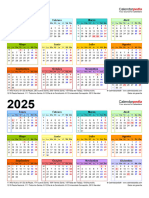 Calendario 2024 2025 Vertical en Color