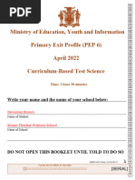 Science Curriculum Based Test 2022