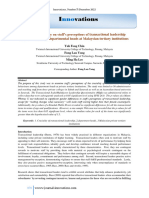 An Empirical Study On Staff's Perceptions of Transactional Leadership Behaviours Among Departmental Heads at Malaysian Tertiary Institutions