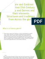 Compare and Contrast The Various 21st Century Literary and Genres and Their Elements Structures and Traditions From Across The Globe