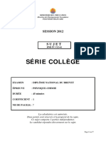 2012 Physique Chimie Serie Col Juin 2012