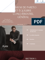 Optimum de Pareto Et Equilibre Concurrentiel General