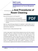 Methods and Procedures of Room Cleaning