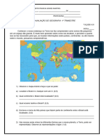 Avaliação de Geografia