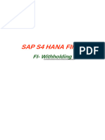 SAP S4 HANA FINANACE - Withholding Tax