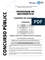 Cs Ufg 2024 Prefeitura de Inhumas Go Professor de Matematica Prova