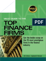 Vault Guide To Top Finance Firms