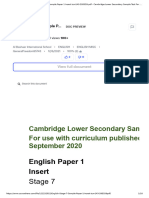 English Paper 1 Insert: Stage 7