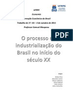 O Processo de Industrialização Do Brasil No Início Do Século XX