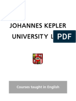 Johannes Kepler Universit Y Linz: Courses Taught in English