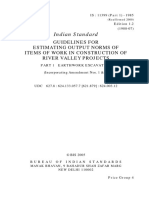 Indian Standard: Guidelines For Estimating Output Norms of Items of Work in Construction of River Valley Projects